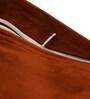 Copper Solid Velvet 20 x 20 Inches Cushion Cover
