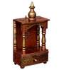 Copper Wood Wall Mounted Mandir Without Door