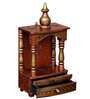 Copper Wood Wall Mounted Mandir Without Door