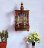 Copper Wood Wall Mounted Mandir Without Door