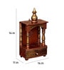 Copper Wood Wall Mounted Mandir Without Door