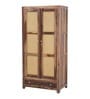 Coral Cane 2 Door Wardrobe In Sheesham Wood Finish