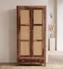 Coral Cane 2 Door Wardrobe In Sheesham Wood Finish