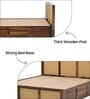 Coral Cane King Size Bed In Sheesham Wood Finish With Hydraulic Storage