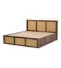 Coral Cane Queen Size Bed In Sheesham Wood Finish With Hydraulic Storage