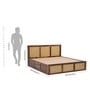 Coral Cane Queen Size Bed In Sheesham Wood Finish With Hydraulic Storage