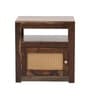 Coral Cane Side Table In Sheesham Wood Finish