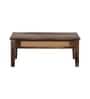 Coral Cane Wooden Coffee Table In Brown Finish