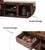 Coral Cane Wooden TV Unit In Brown Finish
