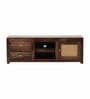 Coral Cane Wooden TV Unit In Brown Finish