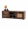 Coral Cane Wooden TV Unit In Brown Finish