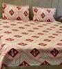 Coral Floral 141 TC 100% Cotton Queen Sized Bed Sheets with 2 Pillow Covers
