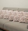 Coral Polyester Abstract 16x16 inches Cushion Covers Set of 5