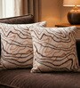 Coral Polyester Abstract 18x18 inches Cushion Covers Set of 2