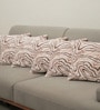 Coral Polyester Abstract 18x18 inches Cushion Covers Set of 5
