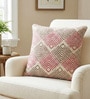 Coral Polyester Geometric 20x20 inches Cushion Cover