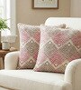 Coral Polyester Geometric 20x20 inches Cushion Covers Set of 2
