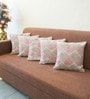 Coral Polyester Geometric 20x20 inches Cushion Covers Set of 5