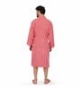 Coral Solid 100% Cotton Unisex  Bathrobe With Slippers (XL)