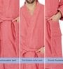Coral Solid Cotton Men Bath Robe With Belt (XL)