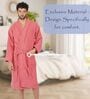 Coral Solid Cotton Men Bath Robe With Belt (XL)