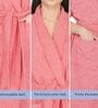 Coral Solid Cotton Women Bath Robe With Belt (L)