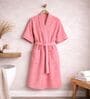 Coral Solid Cotton Women Bath Robe With Belt (L)