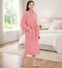 Coral Solid Cotton Women Bath Robe With Belt (XL)