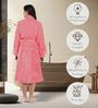 Coral Solid Cotton Women Bath Robe With Belt (XL)