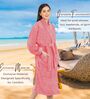 Coral Solid Cotton Women Bath Robe With Belt (XL)