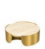 Cordelia Coffee Table in Electroplatting Finish with Travertine Proreciline Top