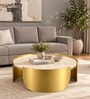Cordelia Coffee Table in Electroplatting Finish with Travertine Proreciline Top