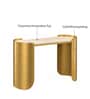 Cordelia Console Table in Electroplatting Finish with Travertine Proreciline Top Cordelia Console Table in Electroplatting Finish with Travertine Proreciline Top