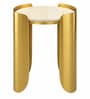 Cordelia Side Table in Electroplatting Finish with Travertine Proreciline Top Cordelia Side Table in Electroplatting Finish with Travertine Proreciline Top