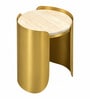 Cordelia Side Table in Electroplatting Finish with Travertine Proreciline Top Cordelia Side Table in Electroplatting Finish with Travertine Proreciline Top
