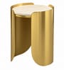 Cordelia Side Table in Electroplatting Finish with Travertine Proreciline Top Cordelia Side Table in Electroplatting Finish with Travertine Proreciline Top