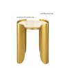 Cordelia Side Table in Electroplatting Finish with Travertine Proreciline Top Cordelia Side Table in Electroplatting Finish with Travertine Proreciline Top