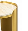 Cordelia Side Table in Electroplatting Finish with Travertine Proreciline Top Cordelia Side Table in Electroplatting Finish with Travertine Proreciline Top