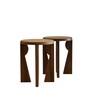 Cornercharm Side Table In Walnut Finish
