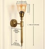 Corrugated Wall Lamp Brass Antique Finish with Cup Glass Golden Luster Shade