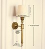 Corrugated Wall Lamp Brass Antique Finish with Off White Lampshade