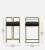 Albarn Metal Bar Chair In Dark Green & Gold Finish