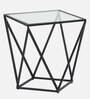 Cortez Metal End Table In Black Colour