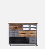 Cortez Solid Wood Chest Of Drawers In Natural & Grey Finish