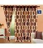 Brown Geometric Polyester 7 Ft Semisheer Eyelet Door Curtains (Set of 2)