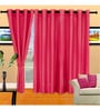 Pink Solid Polyester 7 Ft Semisheer Eyelet Door Curtains (Set of 2)