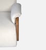 Corvin Fabric 1 Seater sofa with Wooden Armrests in Beige Colour