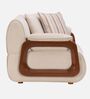 Corvin Fabric 1 Seater sofa with Wooden Armrests in Beige Colour