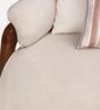 Corvin Fabric 1 Seater sofa with Wooden Armrests in Beige Colour