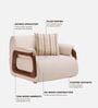 Corvin Fabric 1 Seater sofa with Wooden Armrests in Beige Colour Corvin Fabric 1 Seater sofa with Wooden Armrests in Beige Colour